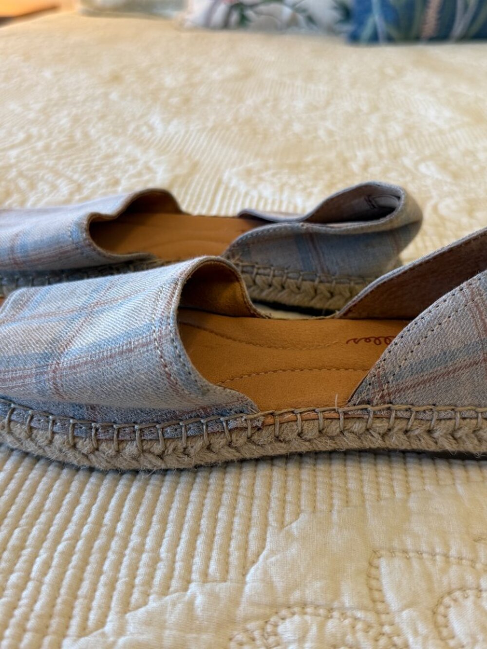 Børn Drilles linen plaid espadrille sandals with an open toe. Size 7 - Picture 8 of 8